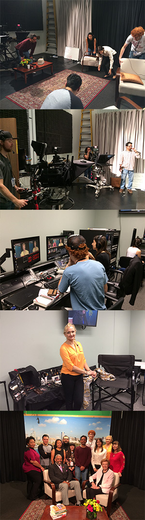 collage of crew production photos